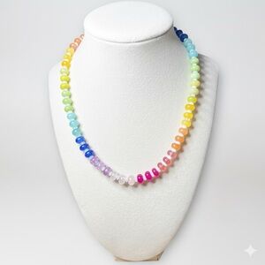 Multicolor Jade with Opalite Beaded Necklace